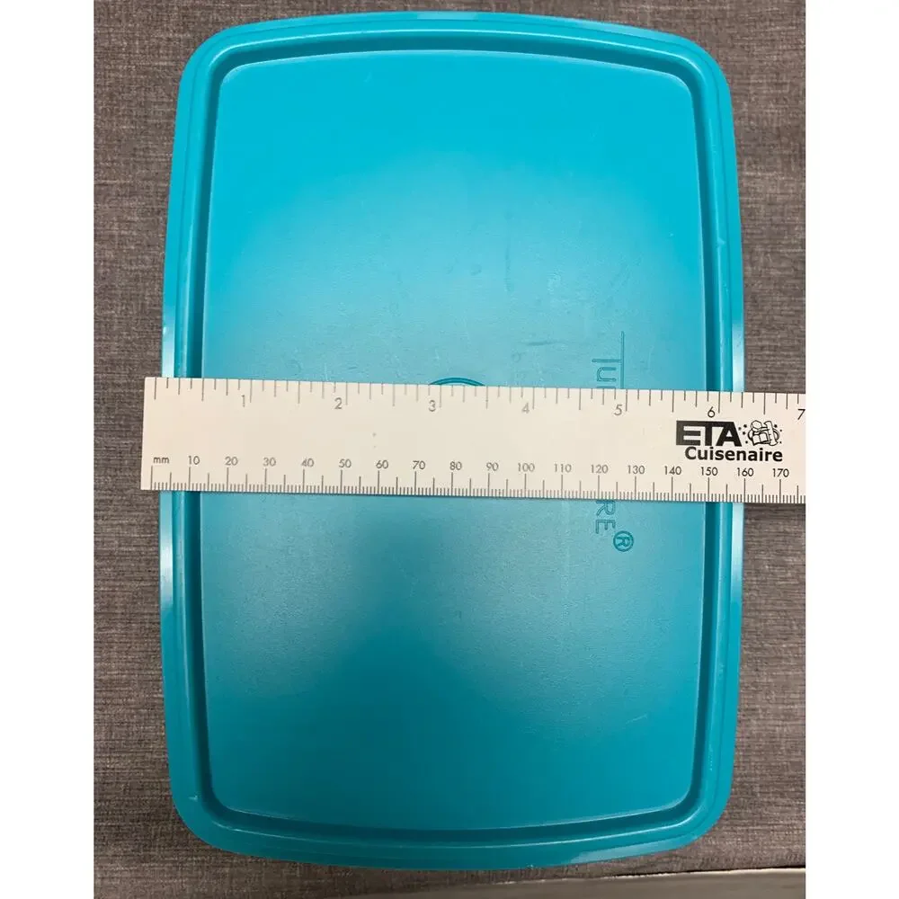 Tupperware Stow-n-Glo Craft Storage Bin Aqua Top Gold Bottom 769 Top 767 Bottom